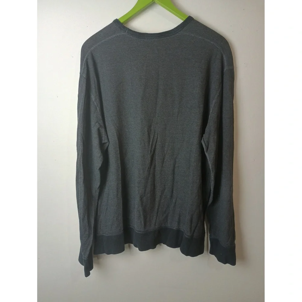 J. Crew Mens Long Sleeve Shirt XL Charcoal Gray Cotton Knit Crew Neck Pullover